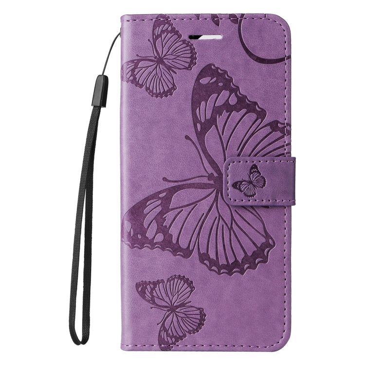 For iPhone 16 Pro Max 3D Butterfly Embossed Pattern Flip Leather Phone Case(Purple) - iPhone 16 Pro Cases by buy2fix | Online Shopping UK | buy2fix