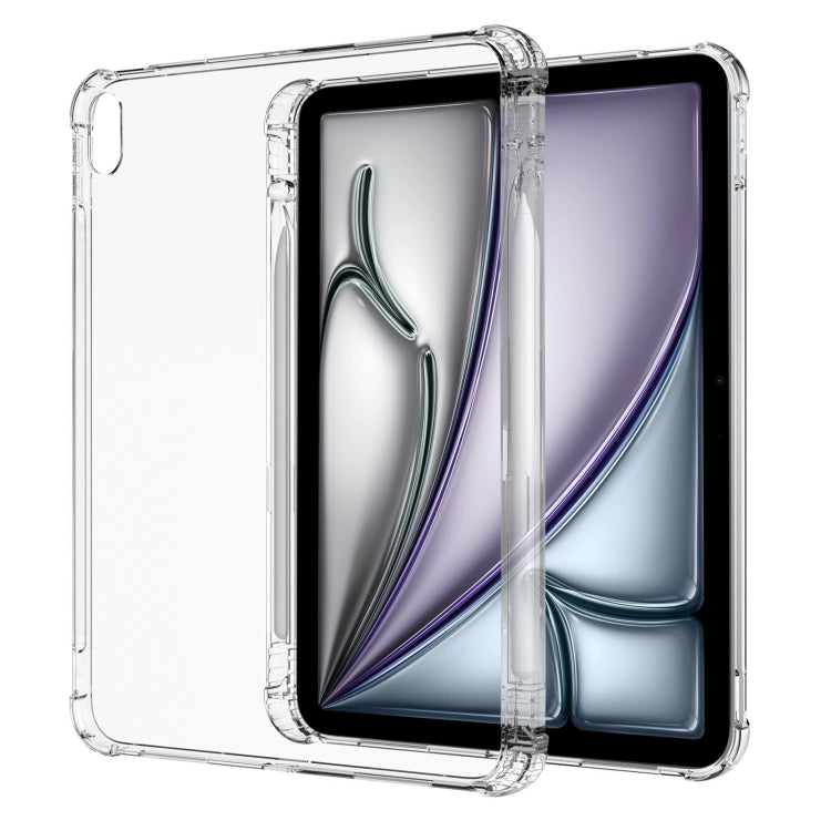 For iPad Air 11 2024 Highly Transparent TPU Full Thicken Corners Shockproof Protective Case with Pen Slot(Transparent) - iPad Air 11 2024 Cases by buy2fix | Online Shopping UK | buy2fix