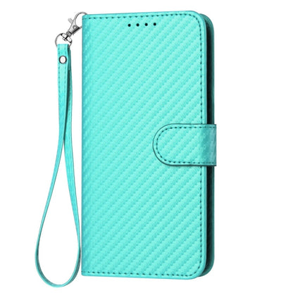 For Motorola Moto G Stylus 5G 2024 YX0070 Carbon Fiber Buckle Leather Phone Case with Lanyard(Light Blue) - Motorola Cases by buy2fix | Online Shopping UK | buy2fix