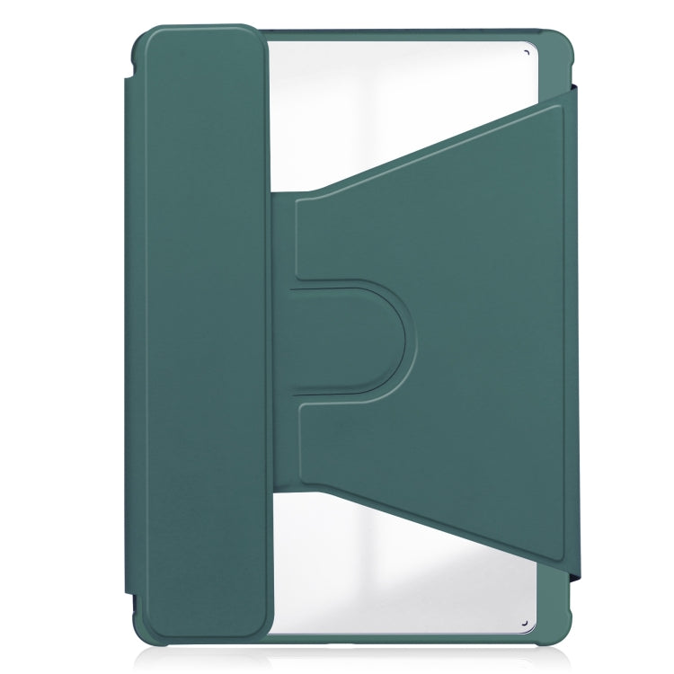 For iPad Pro 13 2024 Transparent Rotation Smart Leather Tablet Case(Dark Green) - iPad Pro 13 2024 Cases by buy2fix | Online Shopping UK | buy2fix