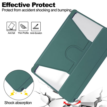 For iPad Pro 11 2024 Transparent Rotation Smart Leather Tablet Case(Dark Green) - iPad Pro 11 2024 Cases by buy2fix | Online Shopping UK | buy2fix