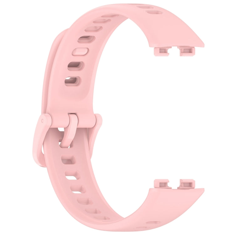 For Huawei Band 9 / 9 NFC / 8 / 8 NFC Nail Button Glossy Silicone Watch Band(Pink) - Watch Bands by buy2fix | Online Shopping UK | buy2fix