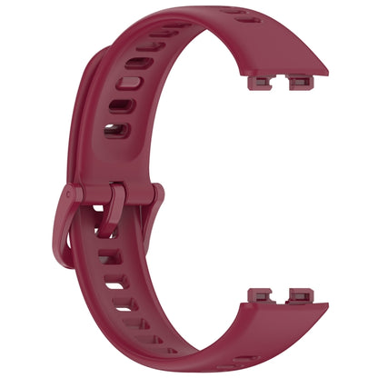 For Huawei Band 9 / 9 NFC / 8 / 8 NFC Nail Button Glossy Silicone Watch Band(Wine Red) - Watch Bands by buy2fix | Online Shopping UK | buy2fix