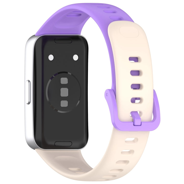 For Huawei Band 9 / 9 NFC / 8 / 8 NFC Nail Button Glossy Silicone Watch Band(Starlight Purple) - Watch Bands by buy2fix | Online Shopping UK | buy2fix