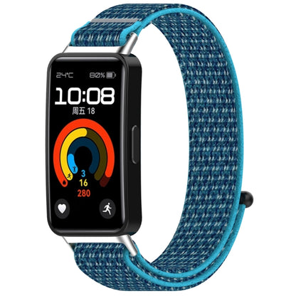 For Huawei Band 9 / 9 NFC / 8 / 8 NFC Nylon Loop Hook and Loop Fastener Watch Band(Ocean Blue) - Watch Bands by buy2fix | Online Shopping UK | buy2fix