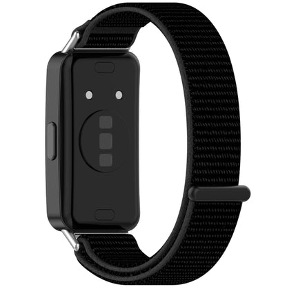 For Huawei Band 9 / 9 NFC / 8 / 8 NFC Nylon Loop Hook and Loop Fastener Watch Band(Black) - Watch Bands by buy2fix | Online Shopping UK | buy2fix