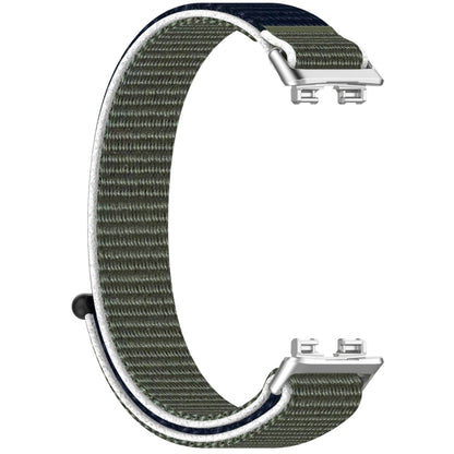 For Huawei Band 9 / 9 NFC / 8 / 8 NFC Nylon Loop Hook and Loop Fastener Watch Band(Grey Blue) - Watch Bands by buy2fix | Online Shopping UK | buy2fix