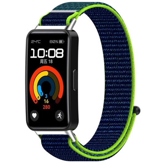 For Huawei Band 9 / 9 NFC / 8 / 8 NFC Nylon Loop Hook and Loop Fastener Watch Band(Lime Green) - Watch Bands by buy2fix | Online Shopping UK | buy2fix