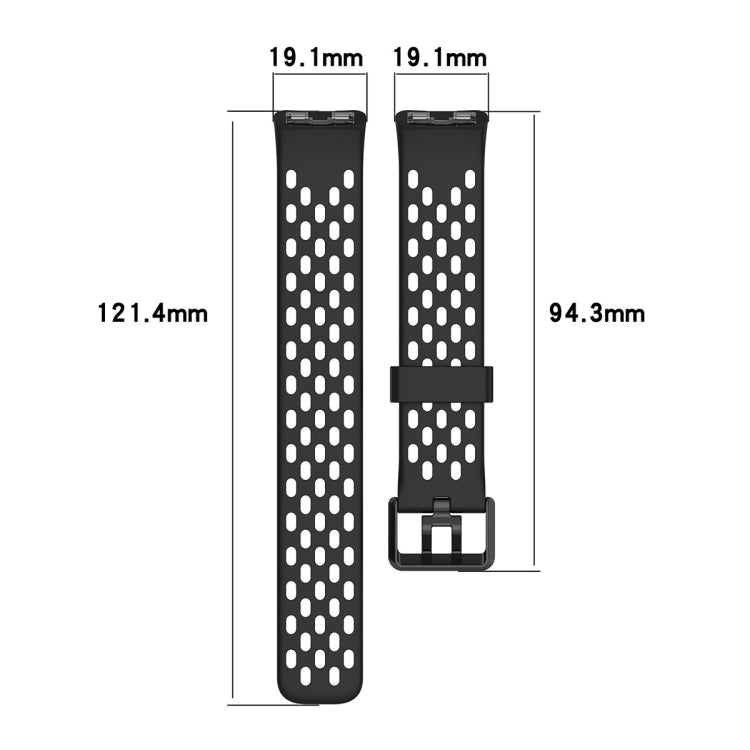 For Huawei Band 9 / 9 NFC / 8 / 8 NFC Hole Style Dual Black Buckle Silicone Watch Band(White) - Watch Bands by buy2fix | Online Shopping UK | buy2fix