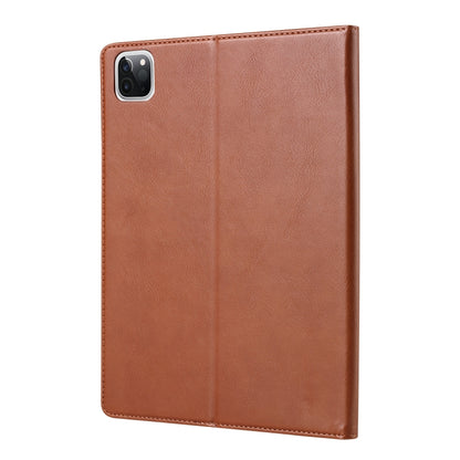 For iPad Pro 13 2024 Knead Skin Texture Horizontal Flip Leather Smart Tablet Case(Brown) - iPad Pro 13 2024 Cases by buy2fix | Online Shopping UK | buy2fix