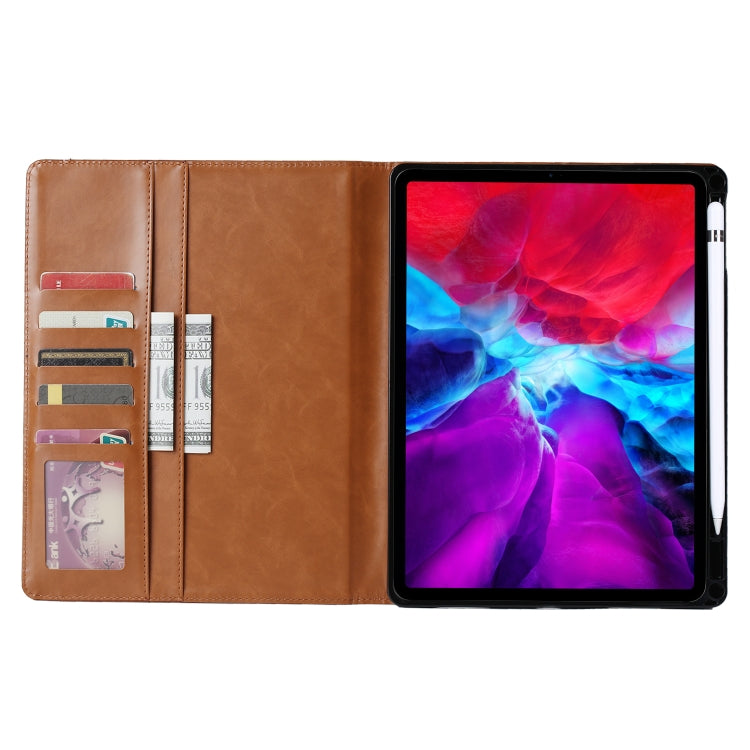 For iPad Pro 11 2024 Knead Skin Texture Horizontal Flip Leather Smart Tablet Case(Brown) - iPad Pro 11 2024 Cases by buy2fix | Online Shopping UK | buy2fix