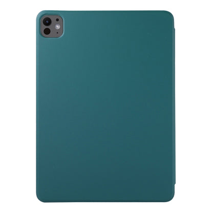 For iPad Pro 13 2024 Double-sided Clip Non-buckle Magnetic PU Smart Tablet Case(Dark Green) - iPad Air 13 2024 Cases by buy2fix | Online Shopping UK | buy2fix