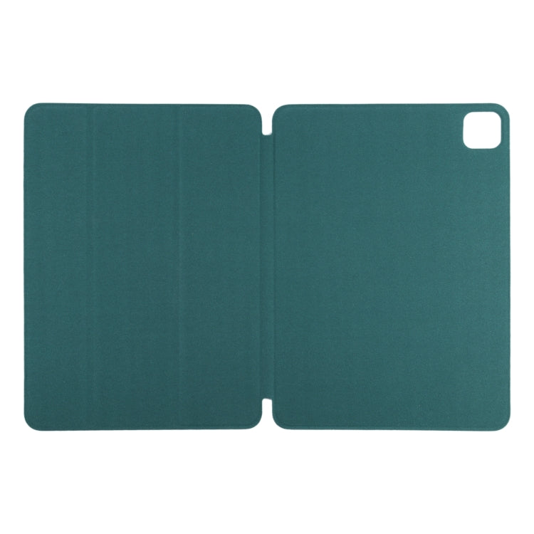 For iPad Pro 13 2024 Double-sided Clip Non-buckle Magnetic PU Smart Tablet Case(Dark Green) - iPad Air 13 2024 Cases by buy2fix | Online Shopping UK | buy2fix