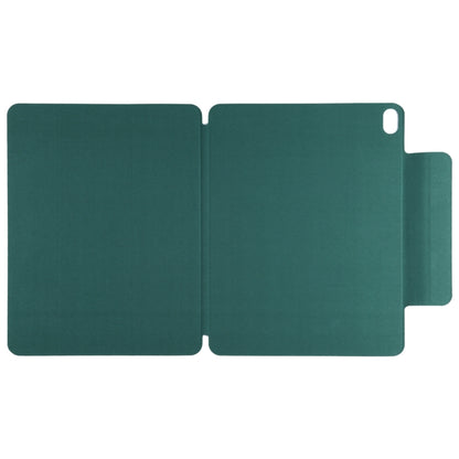 For iPad Air 11 2024 Double-sided Clip Fixed Buckle Magnetic PU Leather Smart Tablet Case(Dark Green) - iPad Air 11 2024 Cases by buy2fix | Online Shopping UK | buy2fix