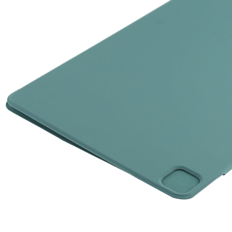 For iPad Pro 11 2024 Double-sided Clip Fixed Buckle Magnetic PU Leather Smart Tablet Case(Green) - iPad Pro 11 2024 Cases by buy2fix | Online Shopping UK | buy2fix