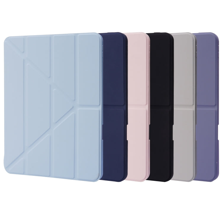 For iPad Pro 11 2024 Deformation Transparent Acrylic Leather Tablet Case(Lavender Grey) - iPad Pro 11 2024 Cases by buy2fix | Online Shopping UK | buy2fix