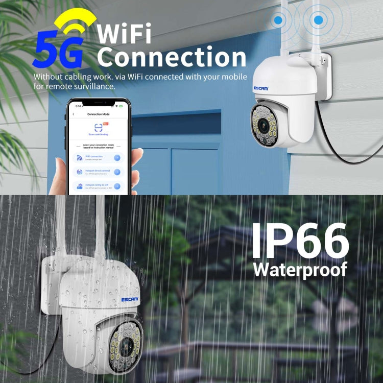ESCAM PT305 2MP HD Motion Detection WiFi Intelligent Dual-light Source Camera(EU Plug) - Dome Camera by ESCAM | Online Shopping UK | buy2fix
