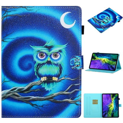 For iPad Pro 11 2024 Coloured Drawing Stitching Smart Leather Tablet Case(Moon Owl) - iPad Pro 11 2024 Cases by buy2fix | Online Shopping UK | buy2fix