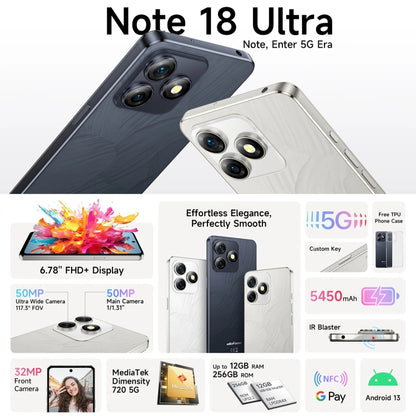 [HK Warehouse] Ulefone Note 18 Ultra, 6GB+256GB, Side Fingerprint, 6.78 inch Android 13 MediaTek Dimensity 720 5G MT6853 Octa Core 2.0GHz, NFC, Network: 5G(Moonlit White) - Ulefone by Ulefone | Online Shopping UK | buy2fix