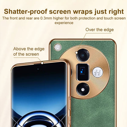 For OPPO Find X7 Electroplating Lambskin Leather Phone Case(Green) - Find X7 Cases by buy2fix | Online Shopping UK | buy2fix