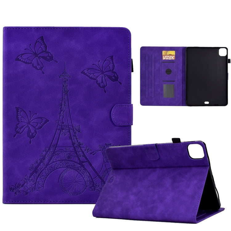 For iPad Pro 11 2024 Tower Embossed Leather Smart Tablet Case(Purple) - iPad Pro 11 2024 Cases by buy2fix | Online Shopping UK | buy2fix