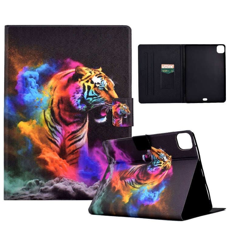 For iPad Pro 11 2024 Colored Drawing Smart Leather Tablet Case(Tiger) - iPad Pro 11 2024 Cases by buy2fix | Online Shopping UK | buy2fix