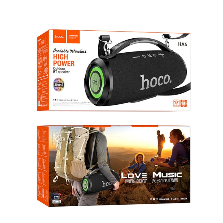 hoco HA4 Surge Outdoor Bluetooth 5.3 Speaker Support TWS / FM(Black) - Desktop Speaker by hoco | Online Shopping UK | buy2fix