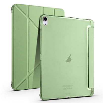 For iPad Air 11 2024 Multi-folding TPU Leather Smart Tablet Case with Pen Slot(Matcha Green) - iPad Air 11 2024 Cases by buy2fix | Online Shopping UK | buy2fix