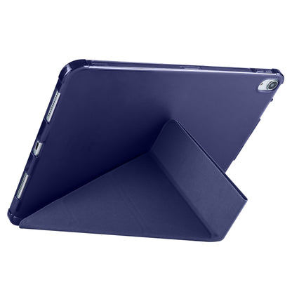 For iPad Air 11 2024 Multi-folding TPU Leather Smart Tablet Case with Pen Slot(Dark Blue) - iPad Air 11 2024 Cases by buy2fix | Online Shopping UK | buy2fix