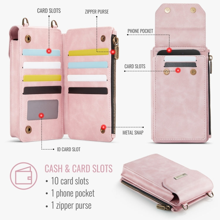 CaseMe Me40 Vertical Multifunctional Shoulder Crossbody Phone Bag(Pink) -  by CaseMe | Online Shopping UK | buy2fix