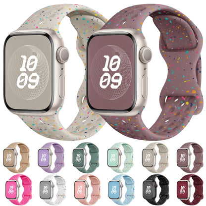 For Apple Watch Series 2 38mm Hole Style Butterfly Buckle Camouflage Silicone Watch Band(Light Mint) - Watch Bands by buy2fix | Online Shopping UK | buy2fix