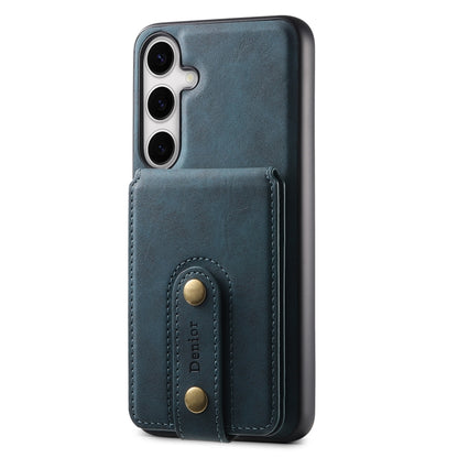 For Samsung Galaxy S24+ 5G Denior D14 NK Retro Pattern MagSafe Magnetic Card Holder Leather Phone Case(Blue) - Galaxy S24+ 5G Cases by Denior | Online Shopping UK | buy2fix