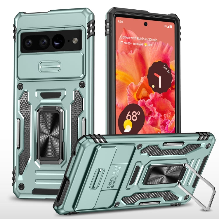 For Google Pixel 9 Pro XL 6.8 Armor PC + TPU Camera Shield Phone Case(Alpine Green) - Google Cases by buy2fix | Online Shopping UK | buy2fix