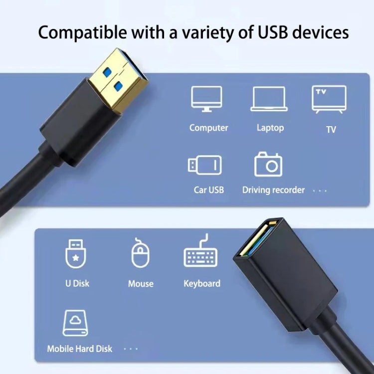 USB 3.0 Female To USB 3.0 Male PVC Cable, Length:1m(Black) - USB 3.0 by buy2fix | Online Shopping UK | buy2fix