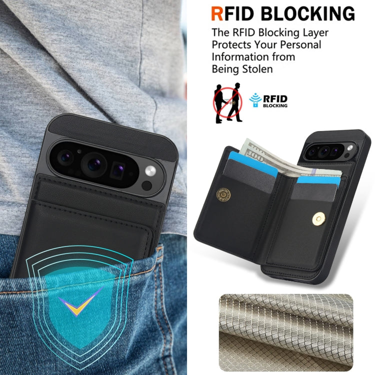 For Google Pixel 9 RFID Anti-theft Card Ring Holder Phone Case(Black) - Google Cases by buy2fix | Online Shopping UK | buy2fix