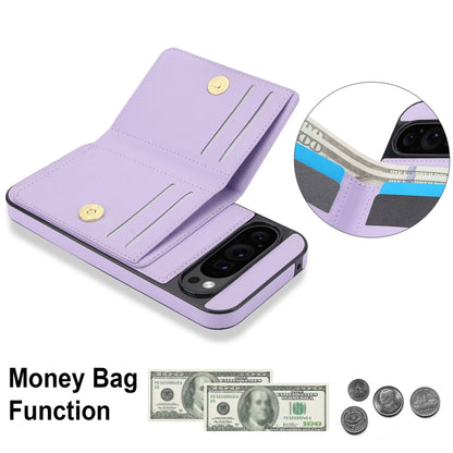 For Google Pixel 9 RFID Anti-theft Card Ring Holder Phone Case(Purple) - Google Cases by buy2fix | Online Shopping UK | buy2fix