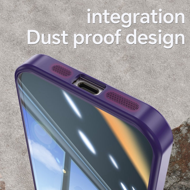 For iPhone 16 Pro Max Acrylic Hybrid TPU Armor Shockproof Phone Case(Purple) - iPhone 16 Pro Max Cases by buy2fix | Online Shopping UK | buy2fix