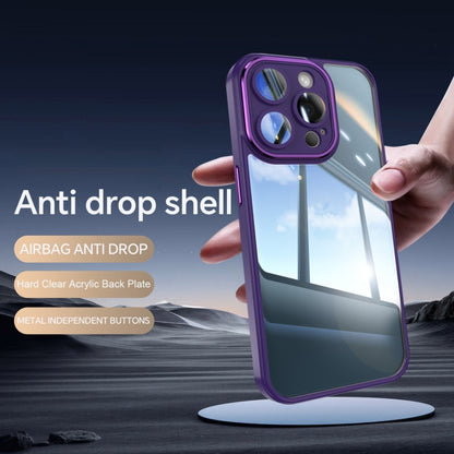 For iPhone 16 Acrylic Hybrid TPU Armor Shockproof Phone Case(Purple) - iPhone 16 Cases by buy2fix | Online Shopping UK | buy2fix