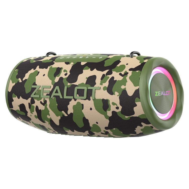 Zealot S87 80W Portable Outdoor Bluetooth Speaker with RGB Light(Camouflage) - Waterproof Speaker by ZEALOT | Online Shopping UK | buy2fix