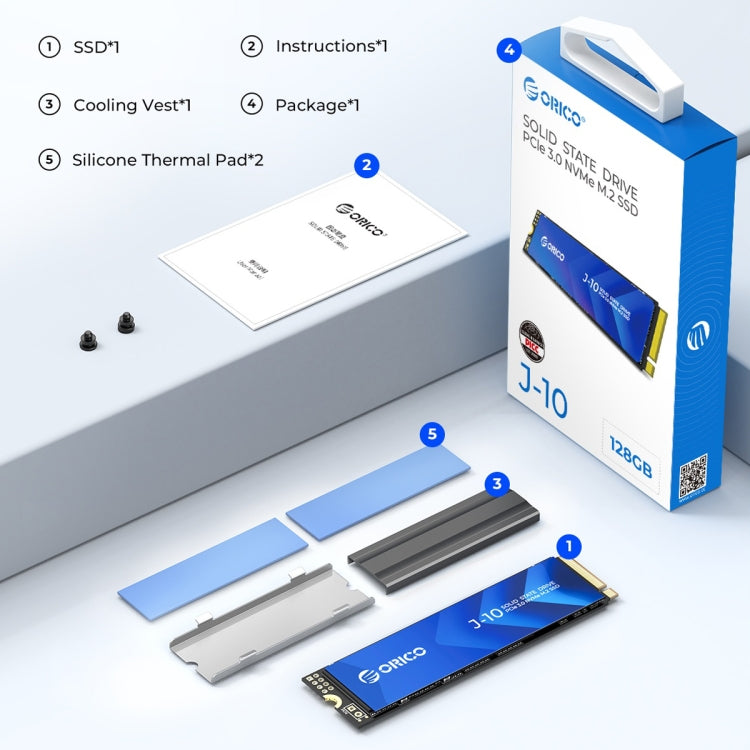 ORICO J-10 PCIe 3.0 NVMe M.2 SSD Internal Solid State Drive, Memory:2TB - Solid State Drives by ORICO | Online Shopping UK | buy2fix