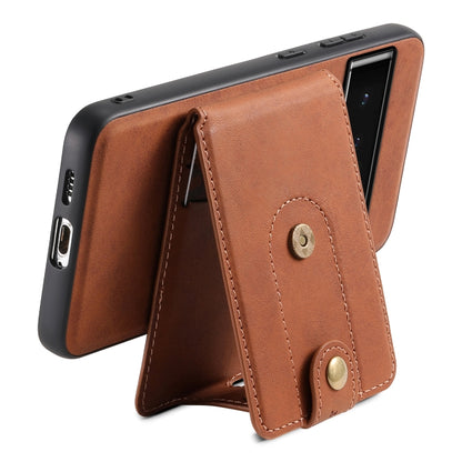 For Google Pixel 6 Pro Denior D14 NK Retro Pattern MagSafe Magnetic Card Holder Leather Phone Case(Brown) - Google Cases by Denior | Online Shopping UK | buy2fix