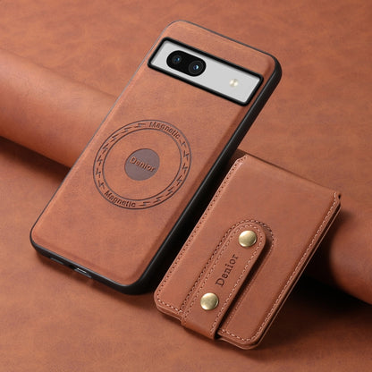 For Google Pixel 7a Denior D14 NK Retro Pattern MagSafe Magnetic Card Holder Leather Phone Case(Brown) - Google Cases by Denior | Online Shopping UK | buy2fix