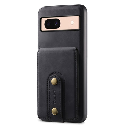 For Google Pixel 8a Denior D14 NK Retro Pattern MagSafe Magnetic Card Holder Leather Phone Case(Black) - Google Cases by Denior | Online Shopping UK | buy2fix