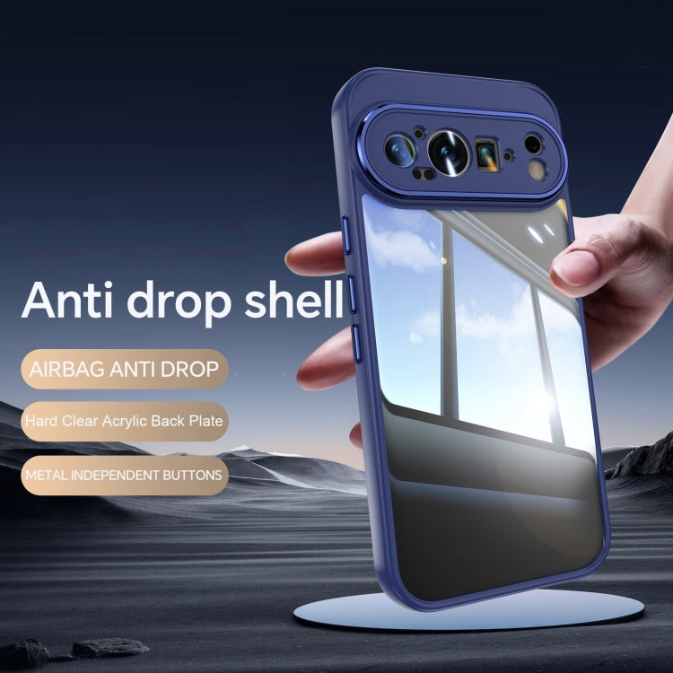 For Google Pixel 9 / 9 Pro Acrylic Hybrid TPU Armor Shockproof Phone Case(Blue) - Google Cases by buy2fix | Online Shopping UK | buy2fix