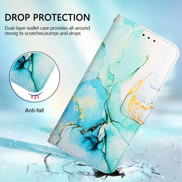 For Google Pixel 9 Pro XL PT003 Marble Pattern Flip Leather Phone Case(Green) - Google Cases by buy2fix | Online Shopping UK | buy2fix