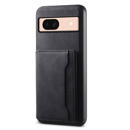 For Google Pixel 8a Denior D13 Retro Texture Leather MagSafe Card Bag Phone Case(Black) - Google Cases by Denior | Online Shopping UK | buy2fix