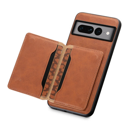 For Google Pixel 7 Pro 5G Denior D13 Retro Texture Leather MagSafe Card Bag Phone Case(Brown) - Google Cases by Denior | Online Shopping UK | buy2fix