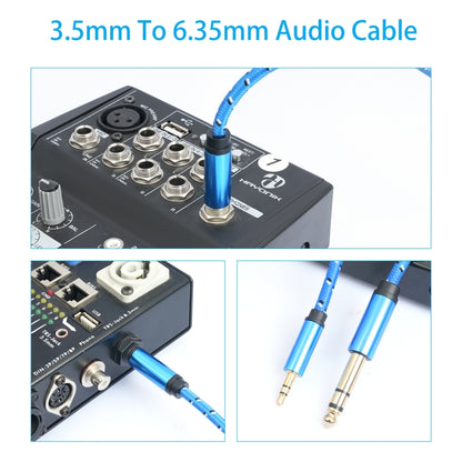 3662-3662BK 3.5mm Male to 6.35mm Male Stereo Amplifier Audio Cable, Length:2m(Blue) - Microphone Audio Cable & Connector by buy2fix | Online Shopping UK | buy2fix