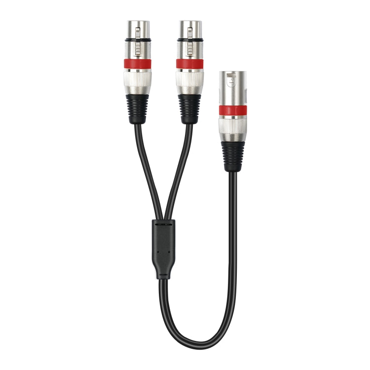 2055YMFF-05 XLR 3pin Male to Dual Female Audio Cable, Length: 50cm(Black+Blue) - Microphone Audio Cable & Connector by buy2fix | Online Shopping UK | buy2fix