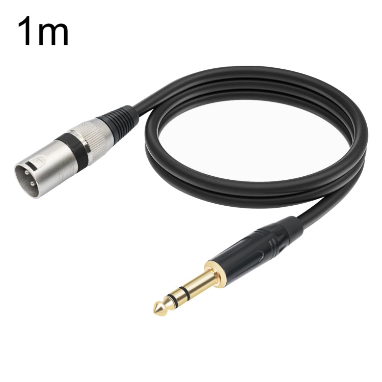 TC145BK55 6.35mm 1/4 TRS Male to XLR 3pin Male Microphone Cable, Length:1m(Black) - Microphone Audio Cable & Connector by buy2fix | Online Shopping UK | buy2fix